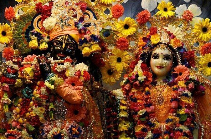 Day Trip to The Taj Mahal, Agra with Mathura & Vrindavan from Delhi - Prem Mandir in Vrindavan: 80 panels and the 40-foot circumambulation path