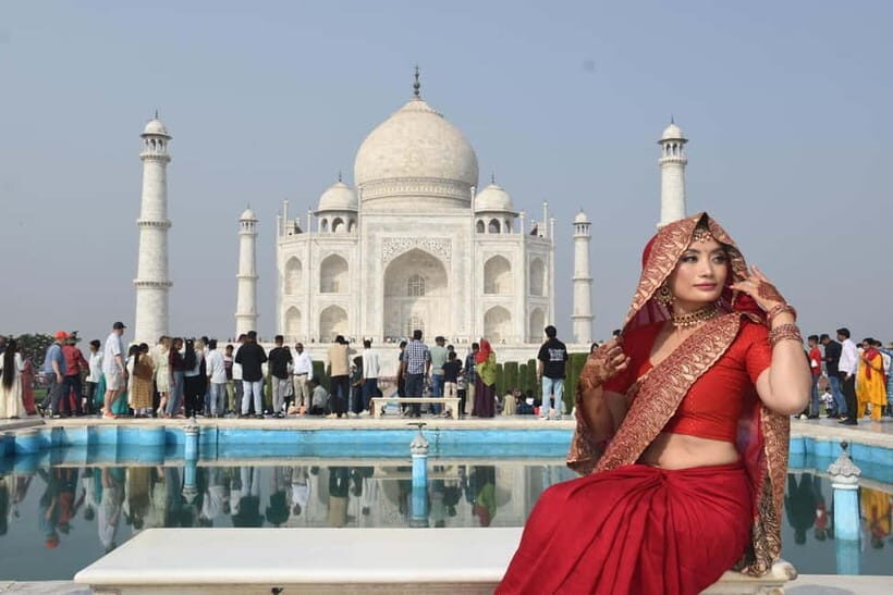 From Delhi: Taj Mahal & Agra Private Tour with 5<em> Lunch – Key points to know before you go’ /></p>
<ul>
<li><strong>Door-to-door A/C pickup</strong> across Delhi, Noida, Gurugram, and nearby areas saves you stress.</li>
<li><strong>Skip-the-line entry</strong> plus a <strong>battery bus</strong> makes the Taj visit easier on your feet.</li>
<li><strong>Professional guide support</strong> helps you understand what you’re seeing (and some guides are great photographers too).</li>
<li><strong>Agra Fort and Baby Taj</strong> add variety beyond just the Taj Mahal photos.</li>
<li><strong>Mehtab Bagh across the Yamuna</strong> gives you a quieter viewing angle after the main monument.</li>
<li>Optional <strong>5-star buffet lunch</strong> at a luxury hotel is a solid value add.</li>
</ul>
<h2 id="door-to-door-delhi-pickup-and-a-c-car-comfort-on-a-long-day">Door-to-door Delhi pickup and A/C car comfort on a long day</h2>
<p><img width="820" height="615" decoding="async" src=
