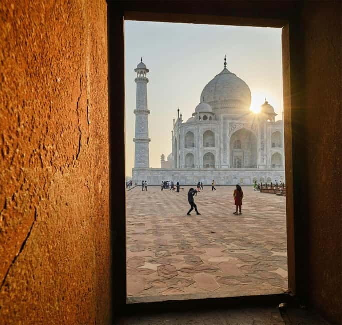 Full-Day Tour of Agra with Sunrise & Sunset at Taj Mahal - Mehtab Bagh at sunset: the Moonlight Garden viewpoint that frames the Taj