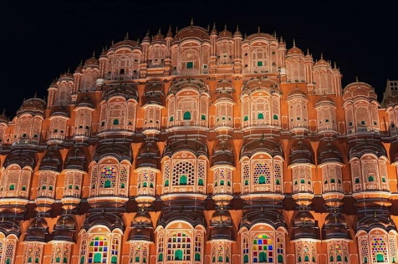 Jaipur: Elephant Activities Feed, Paint & Ride with Pickup - The Jaipur route with guided stops: Hawa Mahal to Jal Mahal