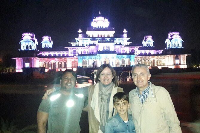 Jaipur Night Tour with Scenic Sunset at Monkey Temple - Stop 1: Birla Mandir Temple After Dark