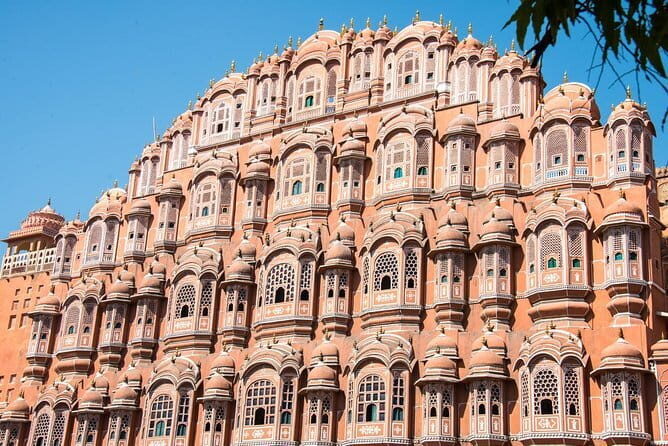 Private Golden Triangle Tour 5 Nights/6 Days - All Inclusive - Day 5 in Jaipur: Hawa Mahal exterior photos, City Palace, Albert Hall, and Galtaji