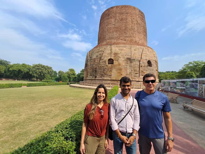 Sarnath: foot steps of Buddha - Dhamekh Stupa meditation: open-air focus with big symbolic meaning