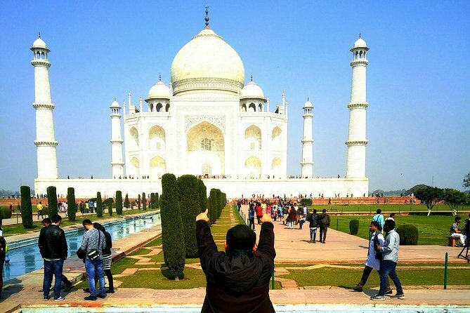 Taj Mahal And Agra Fort Private Sunrise To Sunset Same Day Tour From Delhi - Agra Fort: red sandstone walls next to the Taj zone