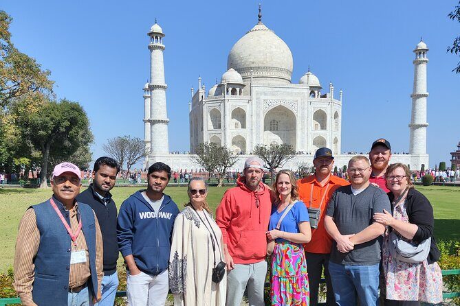 Taj Mahal Day Tour by Private AC Car from Delhi with Meal at 5<em> – Key reasons this Taj Mahal day trip works’ /></p>
<ul>
<li><strong>Private AC car door-to-door</strong> pickup from Delhi, Gurgaon, or Noida, so you’re not mixing with strangers or hunting meeting points</li>
<li><strong>Guided entry support</strong> at Taj Mahal and Agra Fort, with your tickets handled for you to cut delays</li>
<li><strong>Agra Fort right after the Taj</strong> so you keep the Mughal story flowing while the day’s context is still fresh</li>
<li><strong>Optional 5-star buffet lunch</strong> at Courtyard by Marriott to reset before the quieter Baby Taj</li>
<li><strong>Baby Taj visit added</strong> for a calmer, more intimate view of Mughal architecture</li>
<li><strong>Top guide energy</strong>—names like Vickey, Ahmit, Danish Nawaz, and Amit come up repeatedly for clear explanations and great photo help</li>
</ul>
<h2 id="private-ac-car-and-english-speaking-driver-delhi-to-agra-without-the-hassle">Private AC car and English-speaking driver: Delhi to Agra, without the hassle</h2>
<p> – Private AC car and English-speaking driver: Delhi to Agra, without the hassle’ /><br />
If you’re visiting Agra from Delhi, the journey is half the battle. This tour takes the friction out of the trip with hotel/airport-style pickup from anywhere in <strong>Delhi, Gurgaon, or Noida</strong>, plus a temperature-controlled private car for the ride.</p>
<p><p>The drive is about <strong>3 hours each way</strong> (approx.), which matters because it shapes how much time you really get on-site. With this setup, you’re not stuck navigating public transport on a tight schedule. You’re also less likely to lose time to uncertainty—your driver is already there, and the plan is already moving.</p>
</p>
<p><p>The other big plus is the <strong>English-speaking driver</strong>. You don’t want to spend your whole day translating basic logistics, especially when you’re on a clock. Even if your main guide handles the monuments, an English-speaking driver helps you feel oriented from the moment you’re picked up.</p>
</p>
<div style="margin: 20px 0; padding: 15px 0;"><p>You can also read our reviews of more private tours in New Delhi</p><ul style="margin: 10px 0; padding: 0; list-style: none;"><li style="margin: 0 0 10px 0; padding: 0 0 10px 0; border-bottom: 1px solid #eee; display: flex; align-items: flex-start; gap: 12px; line-height: 1.4;"><a href="https://newdelhitravelguide.com/from-delhi-taj-mahal-agra-private-day-trip-with-transfers/" aria-hidden="true" tabindex="-1"><img decoding="async" style="width: 80px; height: 60px; object-fit: cover; border-radius: 4px; flex-shrink: 0;" src="https://a.newdelhitravelguide.com/wp-content/uploads/from-delhi-taj-mahal-agra-private-day-trip-with-transfers-150x150.jpg" alt="" loading="lazy"></a><div><a href="https://newdelhitravelguide.com/from-delhi-taj-mahal-agra-private-day-trip-with-transfers/">From Delhi: Taj Mahal & Agra Private Day Trip with Transfers</a><br><span style="font-size: 0.82em; color: #555; margin-top: 2px;"><span style="color: #f5a623;">★</span> 4.9 · 3,181 reviews</span></div></li><li style="margin: 0 0 10px 0; padding: 0 0 10px 0; border-bottom: 1px solid #eee; display: flex; align-items: flex-start; gap: 12px; line-height: 1.4;"><a href="https://newdelhitravelguide.com/all-inclusive-private-taj-mahal-luxury-tour-from-delhi-by-car/" aria-hidden="true" tabindex="-1"><img decoding="async" style="width: 80px; height: 60px; object-fit: cover; border-radius: 4px; flex-shrink: 0;" src="https://a.newdelhitravelguide.com/wp-content/uploads/all-inclusive-private-taj-mahal-luxury-tour-from-delhi-by-car-150x150.jpg" alt="" loading="lazy"></a><div><a href="https://newdelhitravelguide.com/all-inclusive-private-taj-mahal-luxury-tour-from-delhi-by-car/">All Inclusive Private Taj Mahal Luxury Tour from Delhi by Car</a><br><span style="font-size: 0.82em; color: #555; margin-top: 2px;"><span style="color: #f5a623;">★</span> 5.0 · 2,564 reviews</span></div></li><li style="margin: 0; padding: 0; border-bottom: none; display: flex; align-items: flex-start; gap: 12px; line-height: 1.4;"><a href="https://newdelhitravelguide.com/from-delhi-taj-mahal-and-agra-fort-private-sunrise-tour/" aria-hidden="true" tabindex="-1"><img decoding="async" style="width: 80px; height: 60px; object-fit: cover; border-radius: 4px; flex-shrink: 0;" src="https://a.newdelhitravelguide.com/wp-content/uploads/from-delhi-taj-mahal-and-agra-fort-private-sunrise-tour-150x150.jpg" alt="" loading="lazy"></a><div><a href="https://newdelhitravelguide.com/from-delhi-taj-mahal-and-agra-fort-private-sunrise-tour/">From Delhi: Taj Mahal and Agra Fort Private Sunrise Tour</a><br><span style="font-size: 0.82em; color: #555; margin-top: 2px;"><span style="color: #f5a623;">★</span> 4.9 · 2,270 reviews</span></div></li></ul></div><h2 id="taj-mahal-ticket-setup-and-guided-visit-the-centerpiece-managed-well">Taj Mahal ticket setup and guided visit: the centerpiece, managed well</h2>
<p><img width="669" height="446" decoding="async" src=