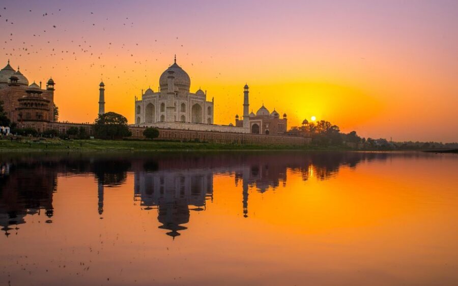 Taj Mahal Sunset View or Morning View Tour with Hotel Pickup - Mehtab Bagh at sunset: the Taj Mahal viewing angle you came for